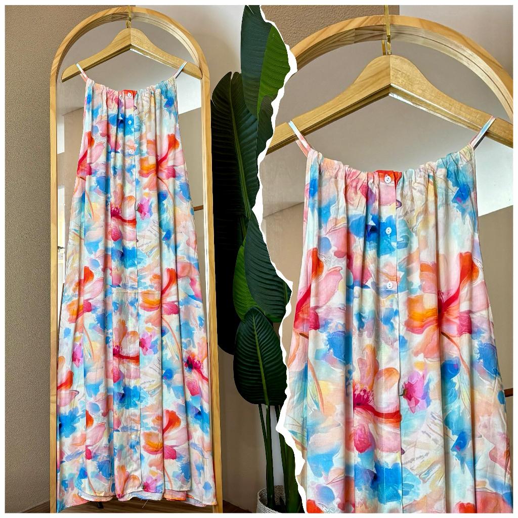 #4 Lily Dress Mimi (panjang 135 cm) Rayon Daster Premium Jumbo Wanita Busui Friendly | Bumil Friendl