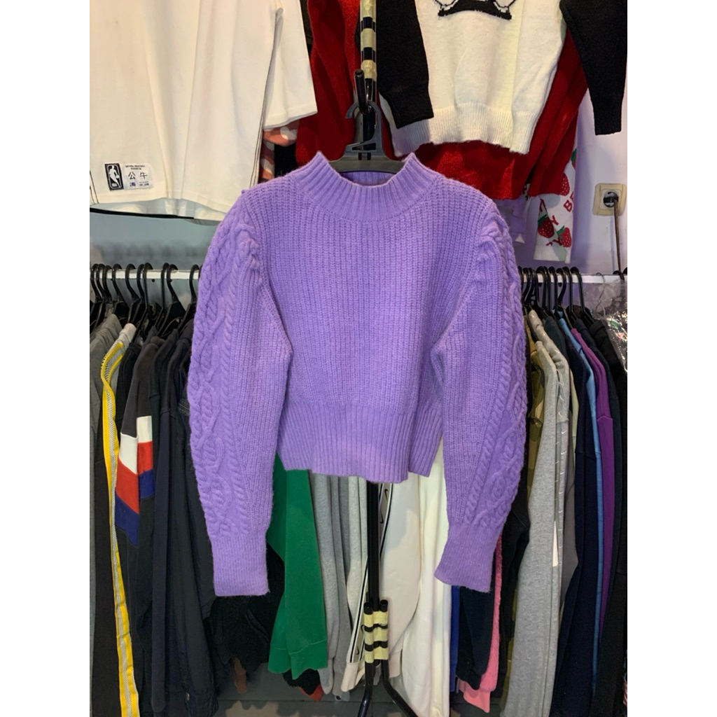 rajut kepang puffy crop//rajut crop