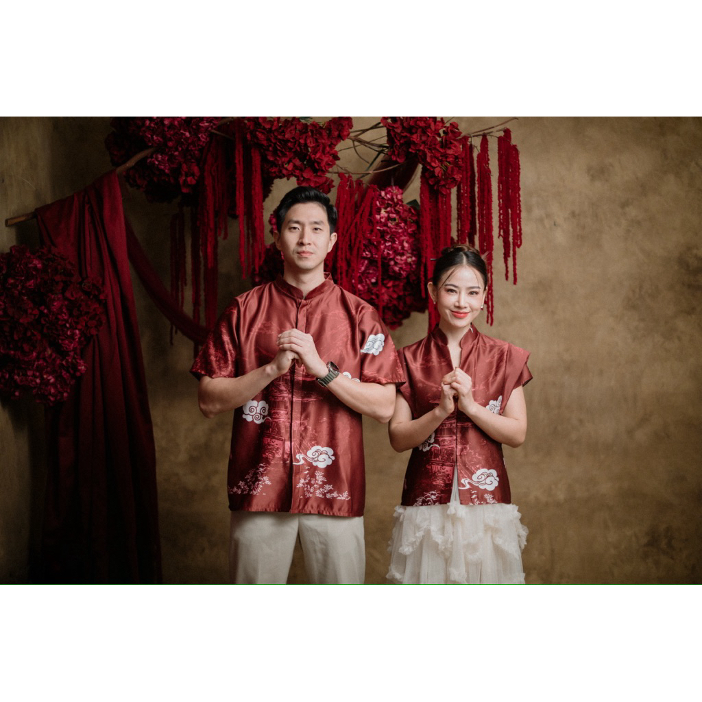 [WEARING INS] Jing Hong Couple - Cheongsam Modern Couple Imlek 2026 - Atasan Set Couple Imlek 2026