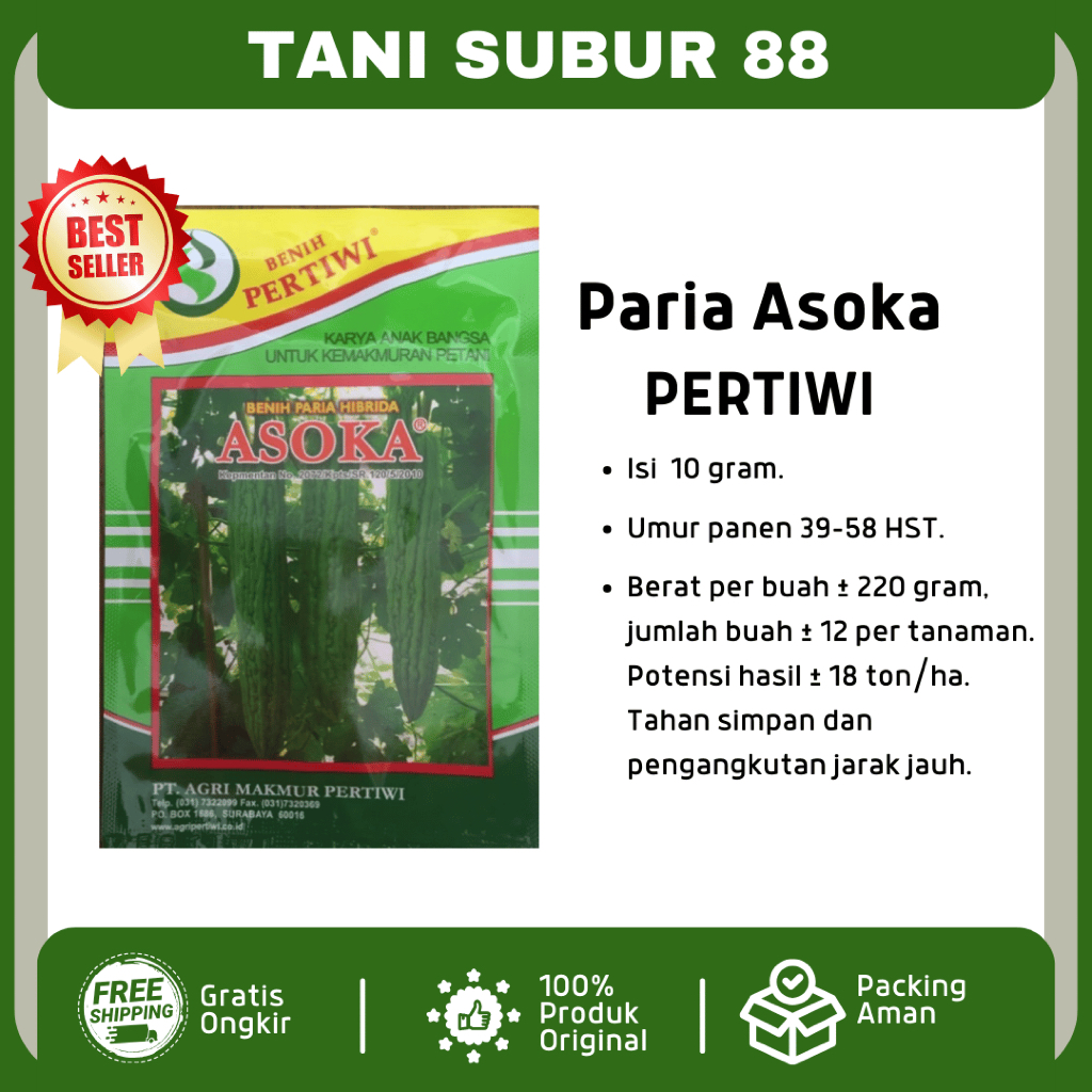 Benih paria ASOKA F1 10 gram dari benih pertiwi paria asoka pare asoka