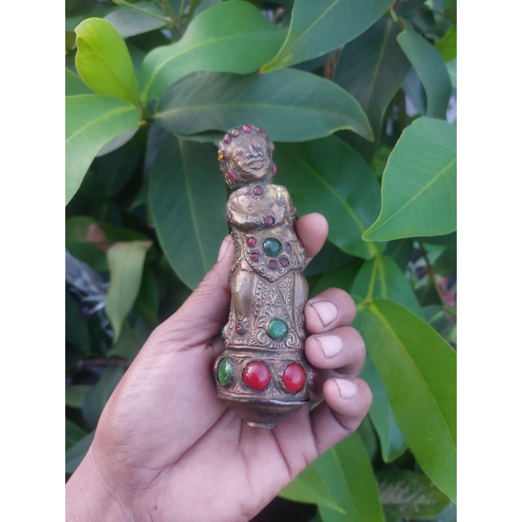 gagang keris bali dari kuningan motif manik manik