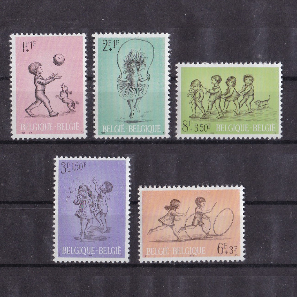 S0192 Prangko Belgia 1966 Charity stamps Komplit set 5v Mnh