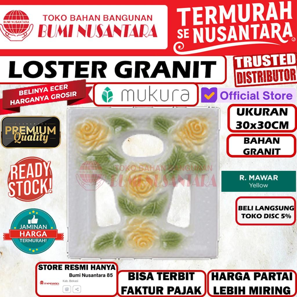 Mukura Roster Granit Keramik Minimalis Anti Tampias 30x30 Mawar Yellow
