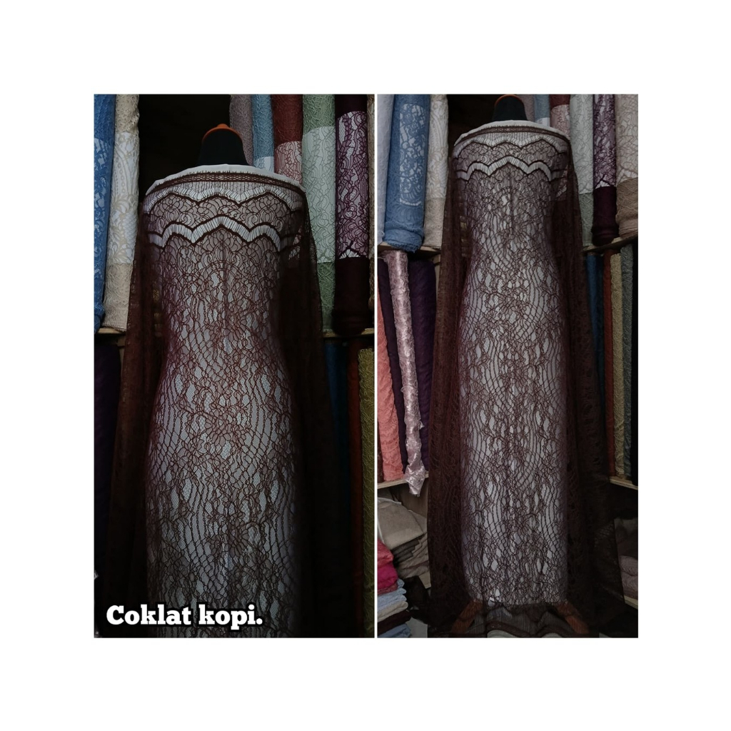 kain brukat chantily bakal kebaya.