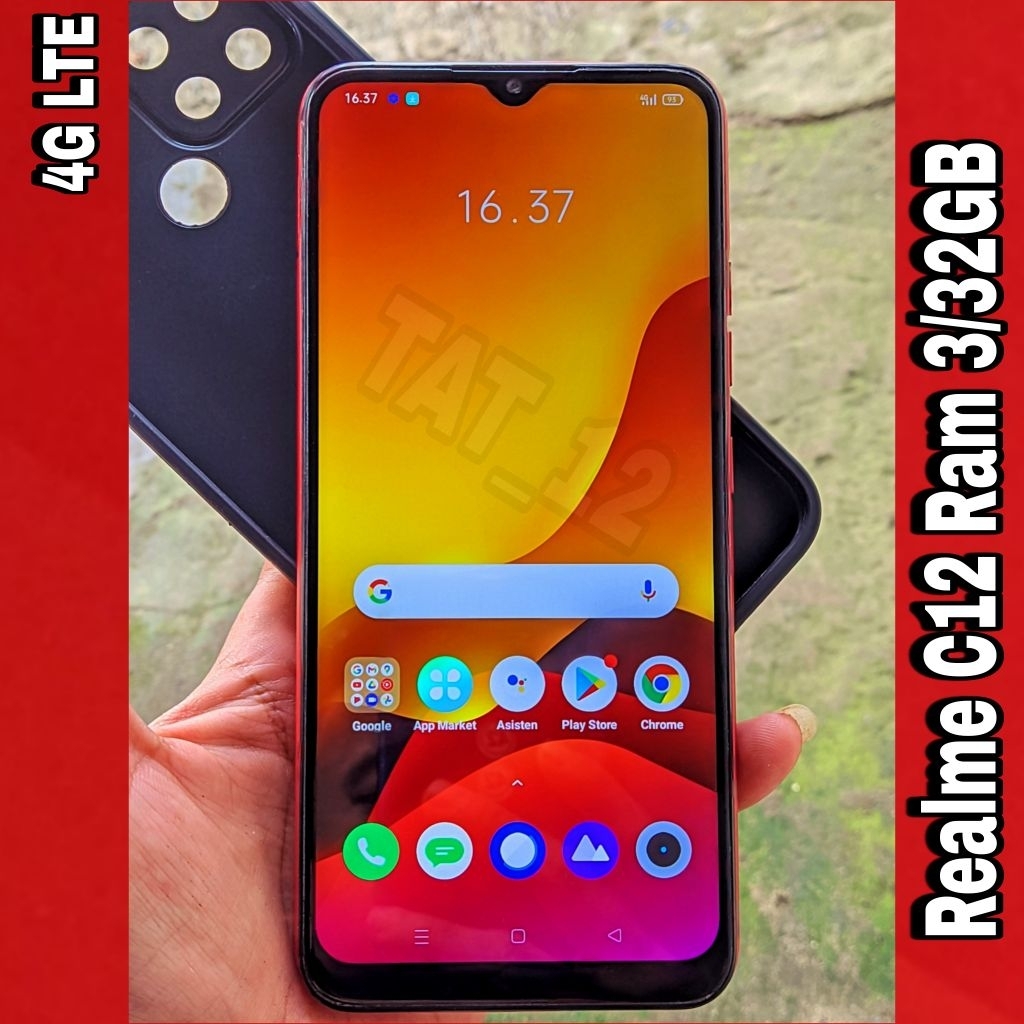 Realme C12 Ram 3GB Internal 32GB Sinyal 4G (LTE) Second Original Resmi Siap Pakai Normal Berkualitas