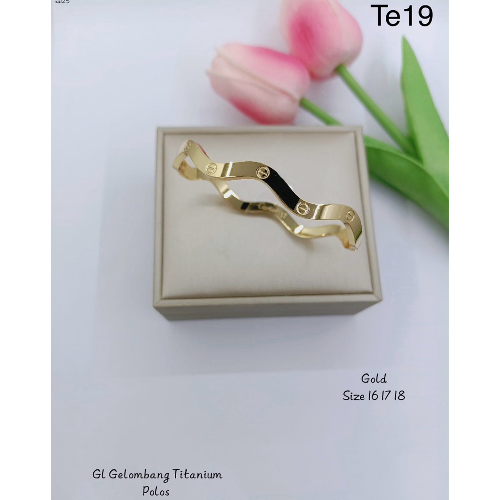 Gelang Titanium Bangle cartierr / kartir G01077 Anti Karat Tahan Lama harga satuan hadiah pasangan. 