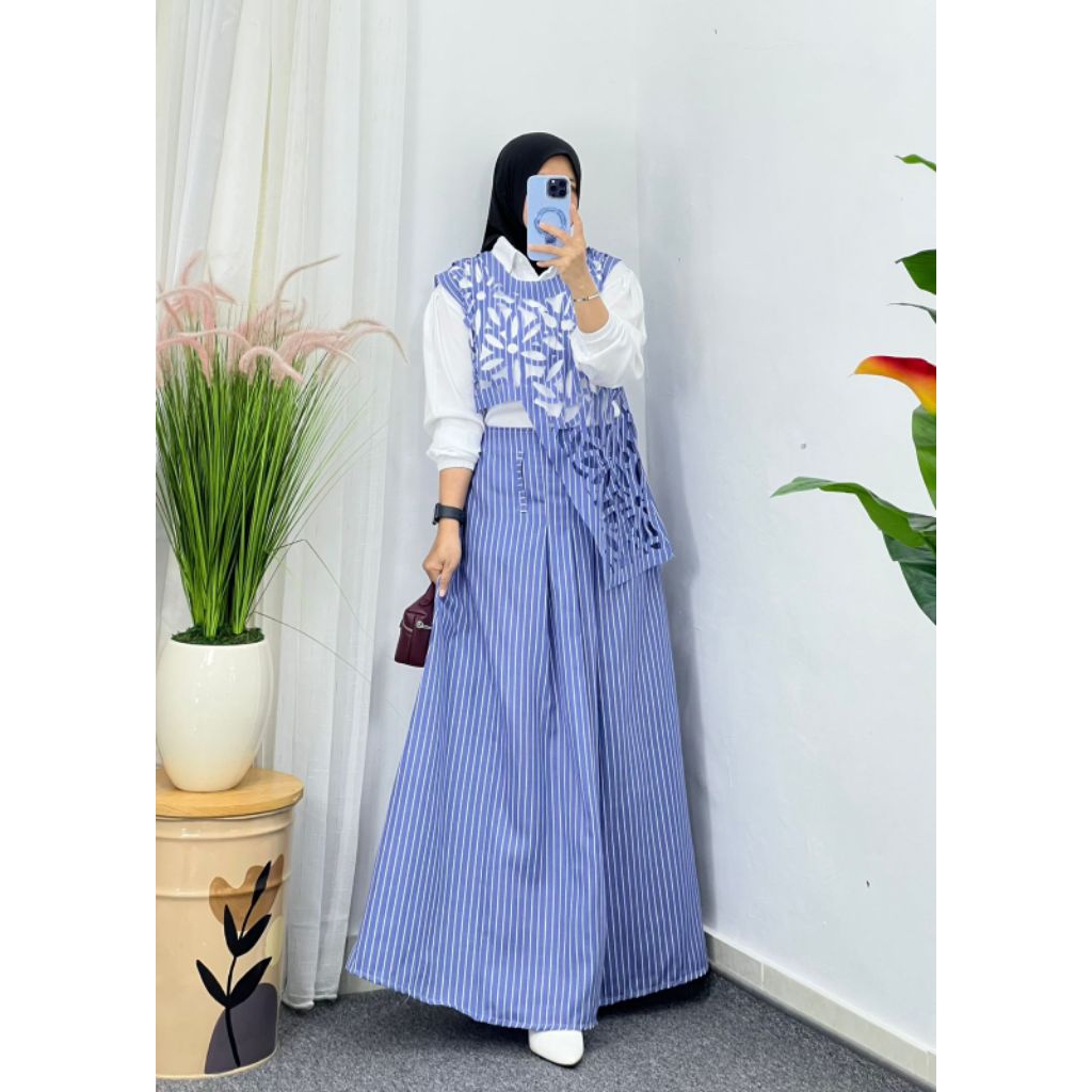 SET 3 IN 1 ZAHRA INNER MATT TWILL LD 110 P. ROK 95 ADEM DAN NYAMAN