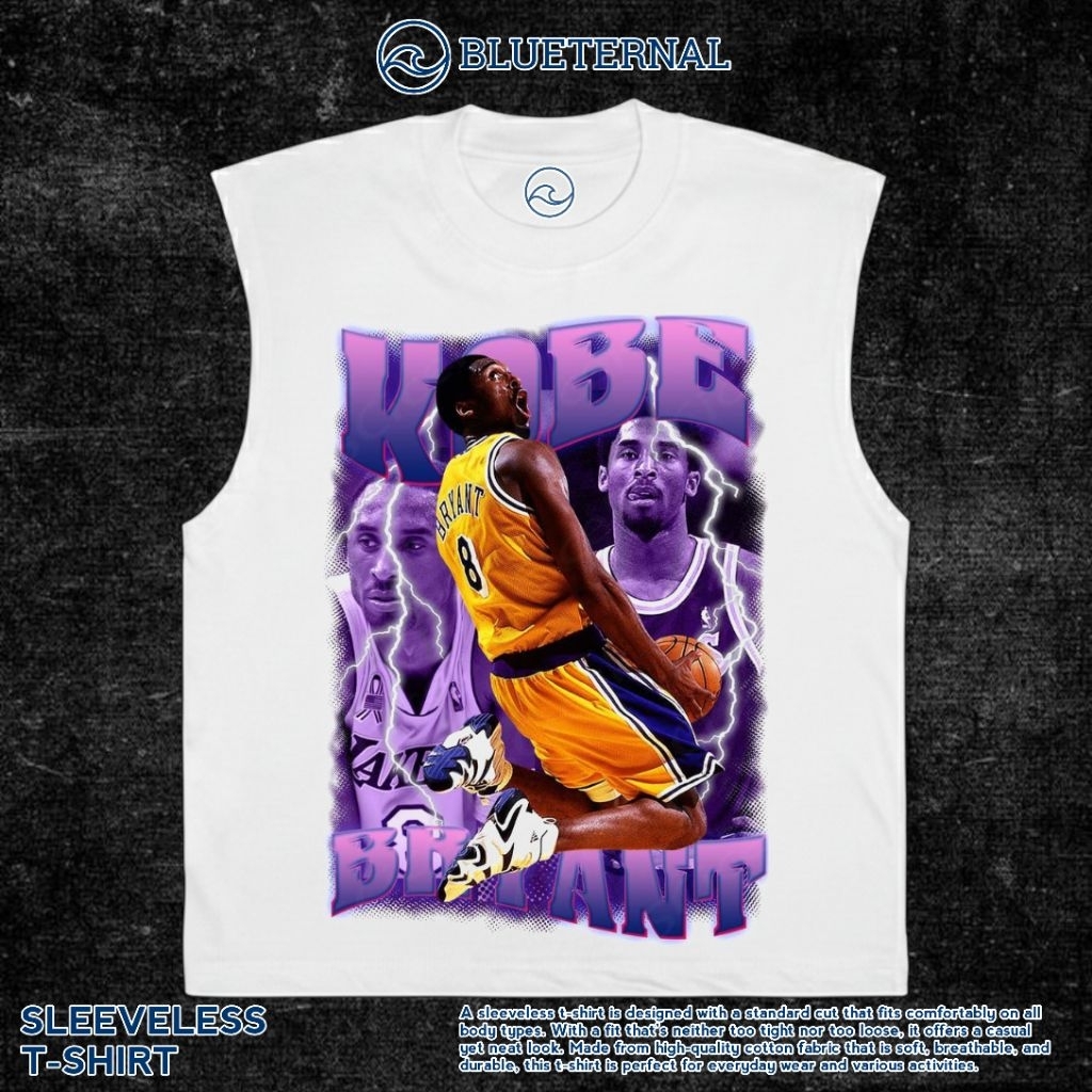 KAOS BAJU SINGLET KOBE BRYANT | SINGLET PUTIH | SINGLET BAND | KAOS BAND | BAND METAL | LEKBONG PRIA