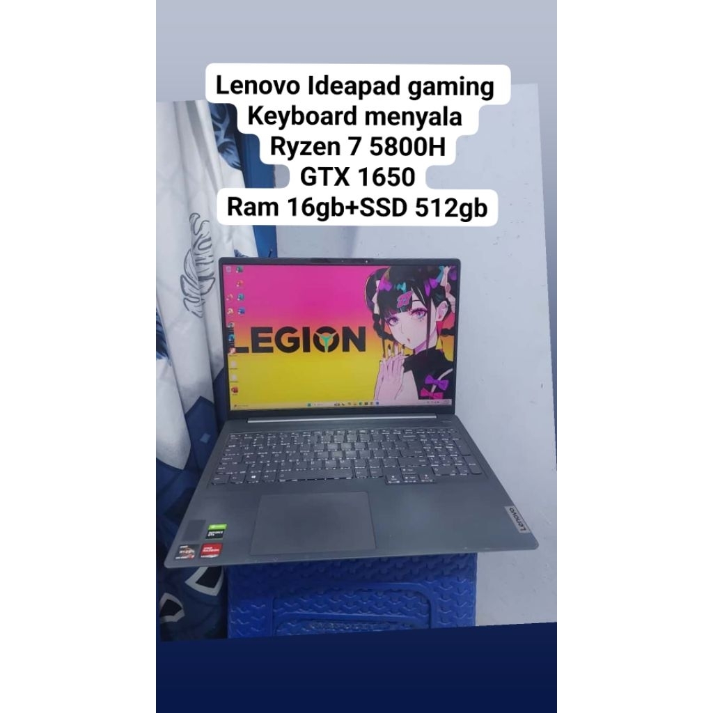 LENOVO IDEAPAD GAMING RYZEN 7 5800H GTX 1650 RAM 16GB