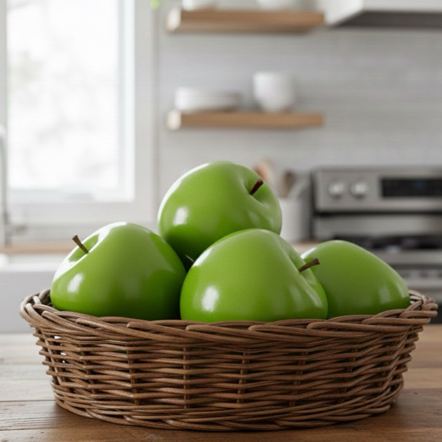 Replika Buah Apel Hijau Malang 1pcs/Artificial Apel hijau/Dummy buah Apel/ Buah Apel Mainan/Buah Ape