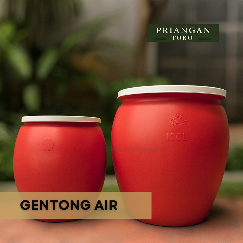 Gentong Plastik 60 liter 130 liter / Gentong Air Cap Kelinci / Gentong Bulat Merah / Gentong Anti Lu
