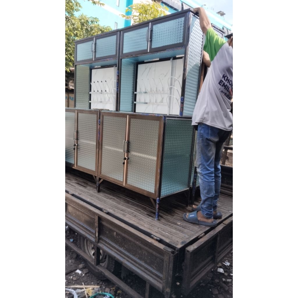 Rak Piring Alumunium 4 Pintu | Rak Piring | Rak Piring Lemari | Lemari Rak Piring | Rak Dapur | Rak 