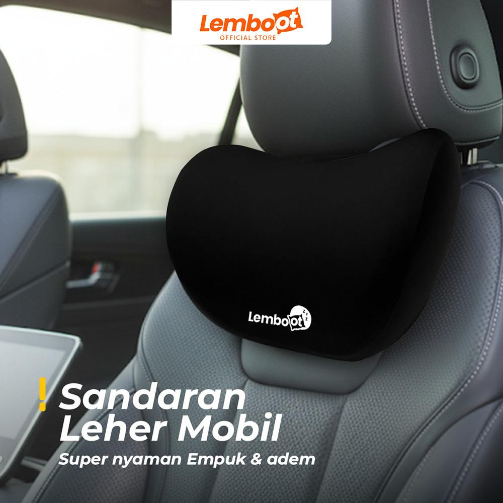 Lemboot Bantal Mobil Mewah Sandaran Leher Punggung Memory Foam Kulit Premium/ Cushion Premium