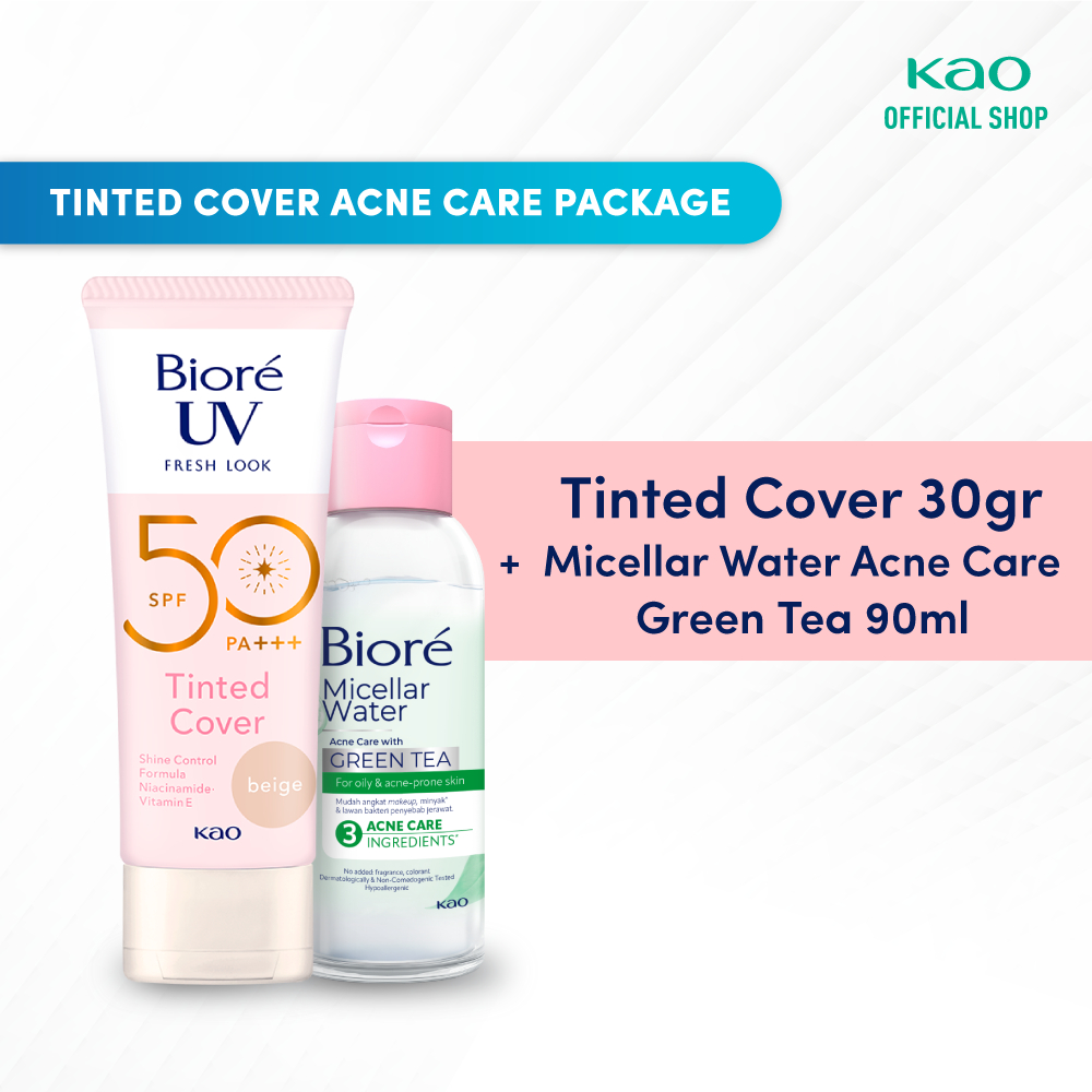 [Clear & Protection Pack] Sunscreen Biore UV Tinted Cover 30gr + Biore Makeup Remover Perfect Cleans