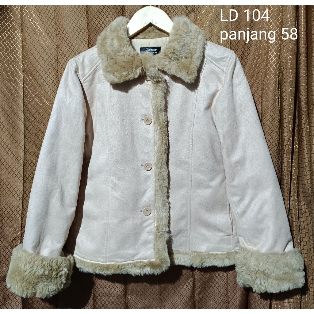 suede leather coat cream jaket suede wanita coat suede vintage jaket kulit asli suede jaket kulas wa