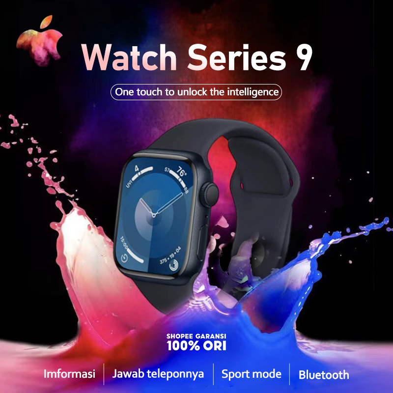 100% Original Apple Watch Series 9 41mm 45mm/ iWatch Series 9 Jam Tangan Pintar Olahraga Bluetooth T