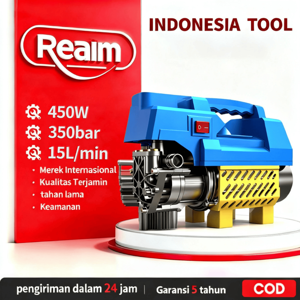 Reaim Jet Cleaner 600W Semprotan Cuci Motor Mesin Cuci Mobil Semprotan Kencang Alat Cuci Motor Mesin