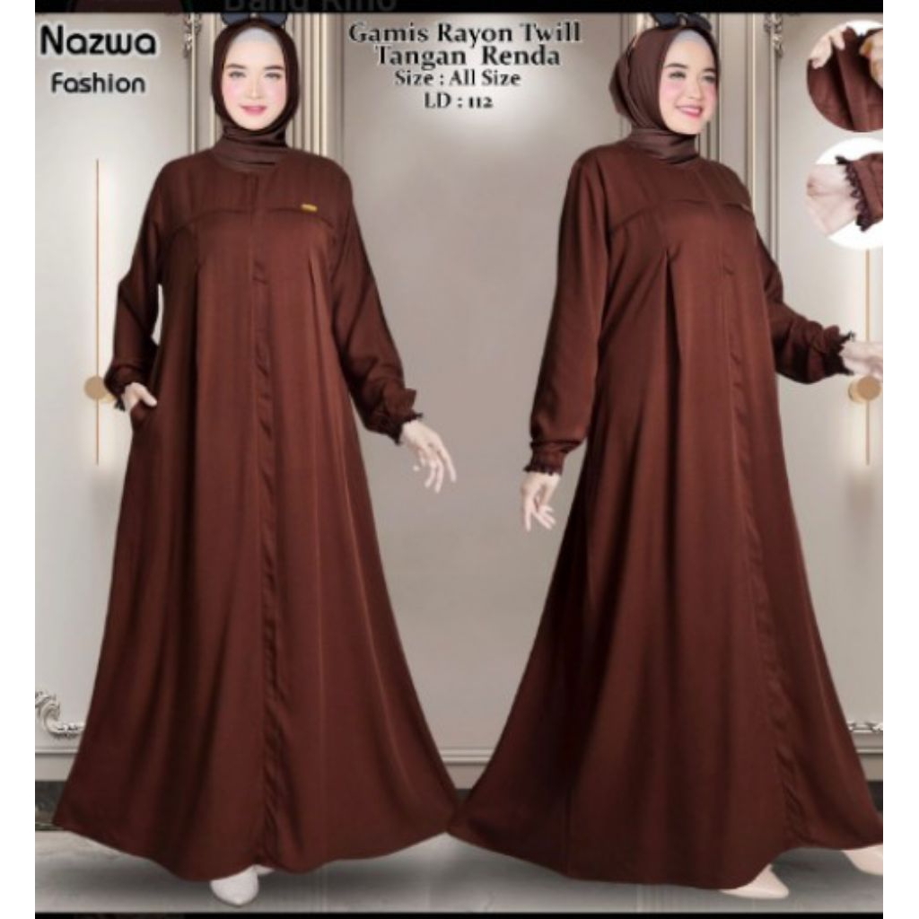 gamis abaya tangan renda