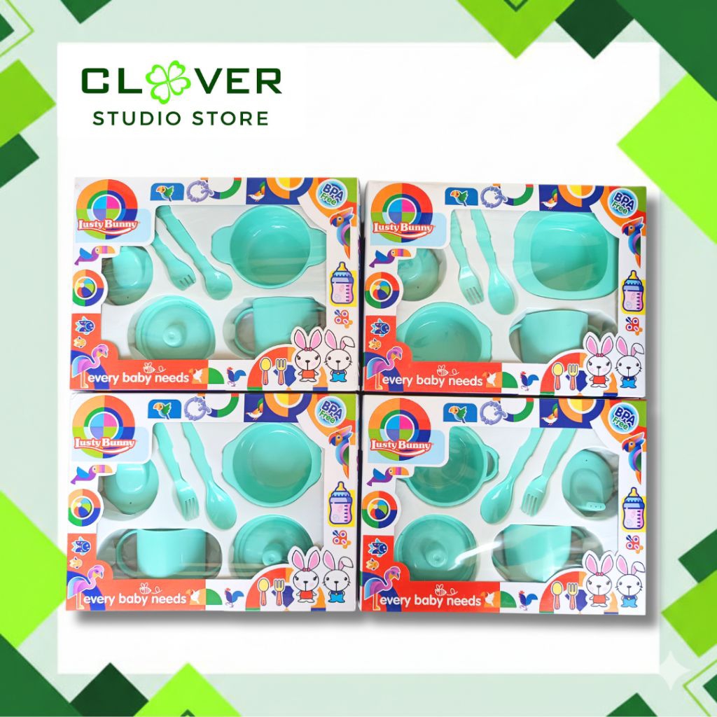 FEEDING SET LUSTY BUNNY LB1420-LB1423 | PERALATAN MAKAN BAYI | PERATALAN MPASI BAYI