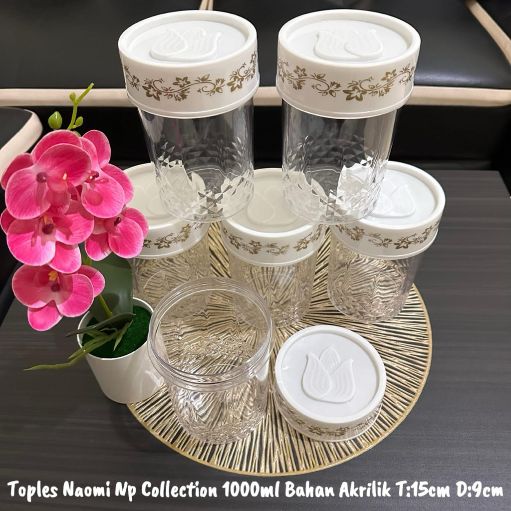Toples Akrilik Pirex Lilia 6 PCS - Toples Akrilik Isi 6 Buah - Toples Pirex Lilia Lebaran - Toples C