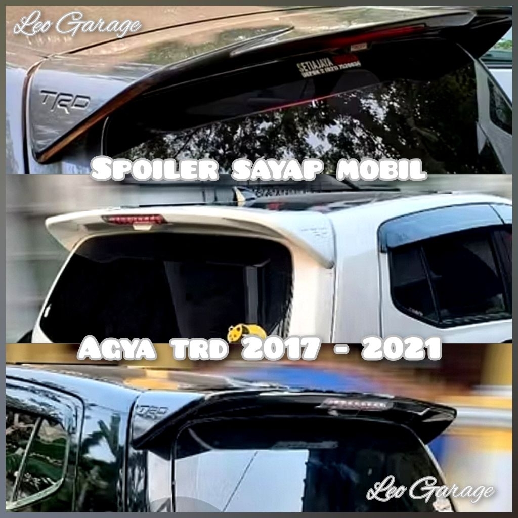 AGYA 2017 2018 2019 2020 2021 SPOILER SAYAP ATAS ATAP BELAKANG BAGASI MOBIL HITAM STYLE TOYOTA BLACK