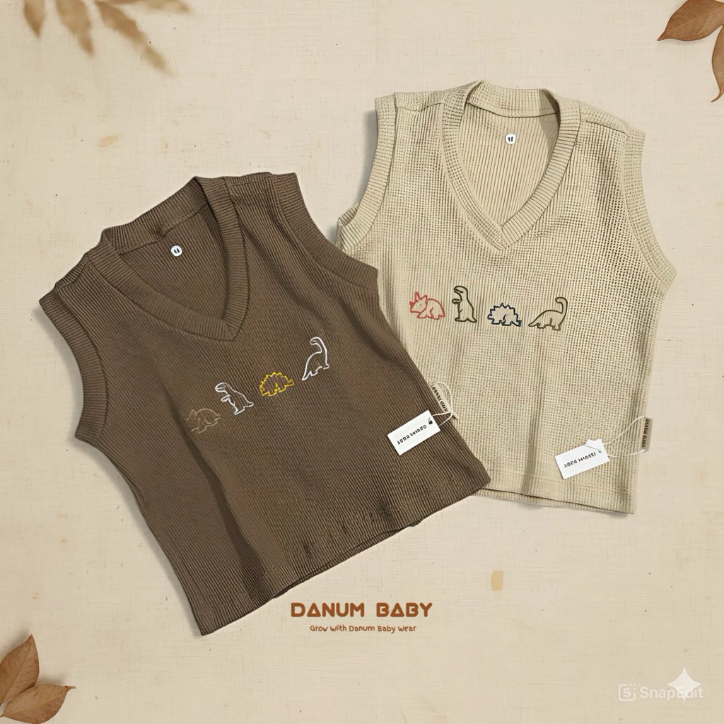 DANUM BABY - VEST WAFFLE KNIT (Vest Rajut Bayi dan Anak) - WAFFLE KNIT