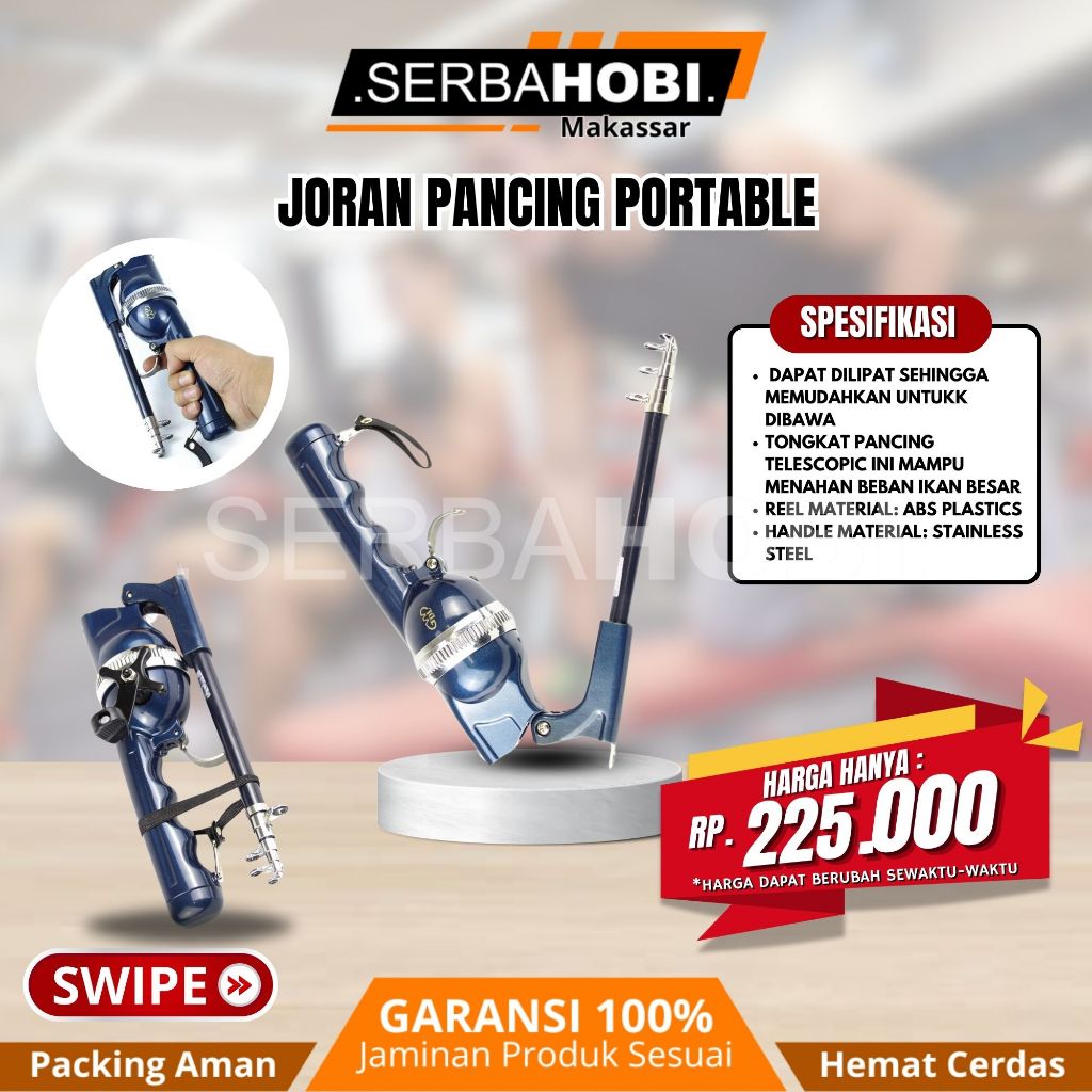 Joran Pancing Foldable Telescopic Fishing Rod 1.3M - DZZH-1 / Joran Lipat Praktis / Joran Pancing Li