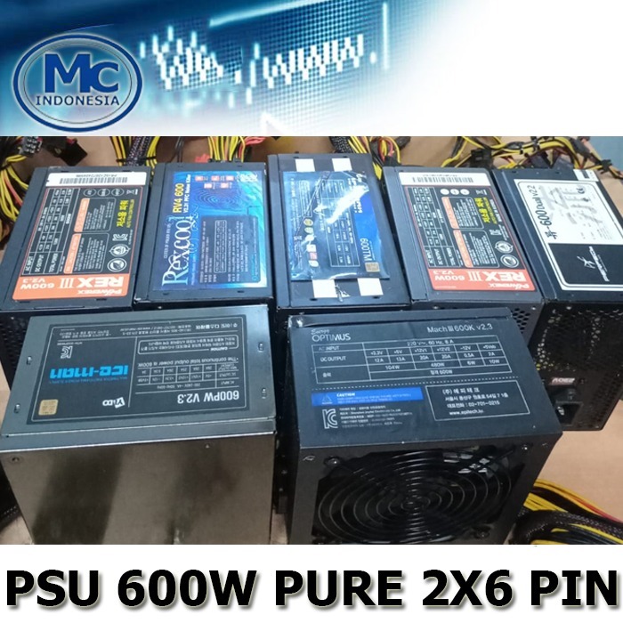 PSU 600W / 600W 80+ Power Supply 600 Watt 600Watt 80+ Pure Merk Korea