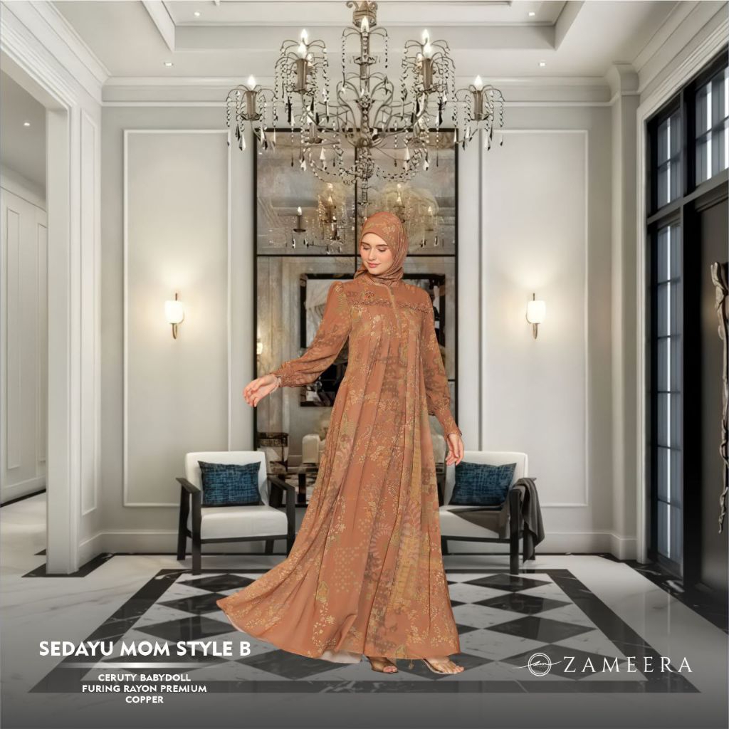 famset Zameera-Sedayu dress free scarf terbaru  gamis zameera