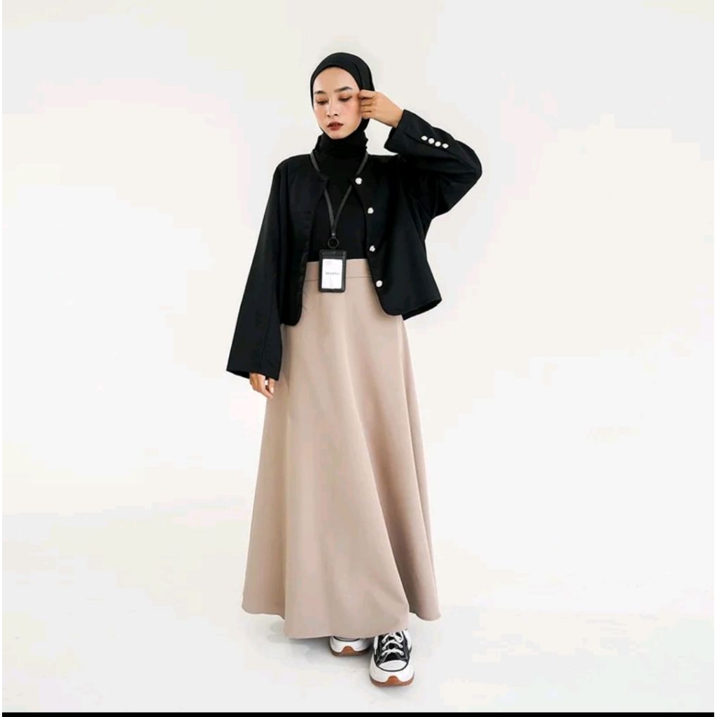 Severli FUJI Maxi Skirt | Rok Kerja | Rok Wanita Korean Style Formal Casual | Rok Hight Waist Flowy 