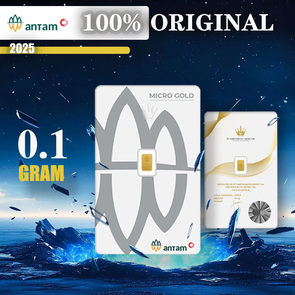 Emas Antam 0.1 gram Logam Mulia Garansi Uang Kembali Include