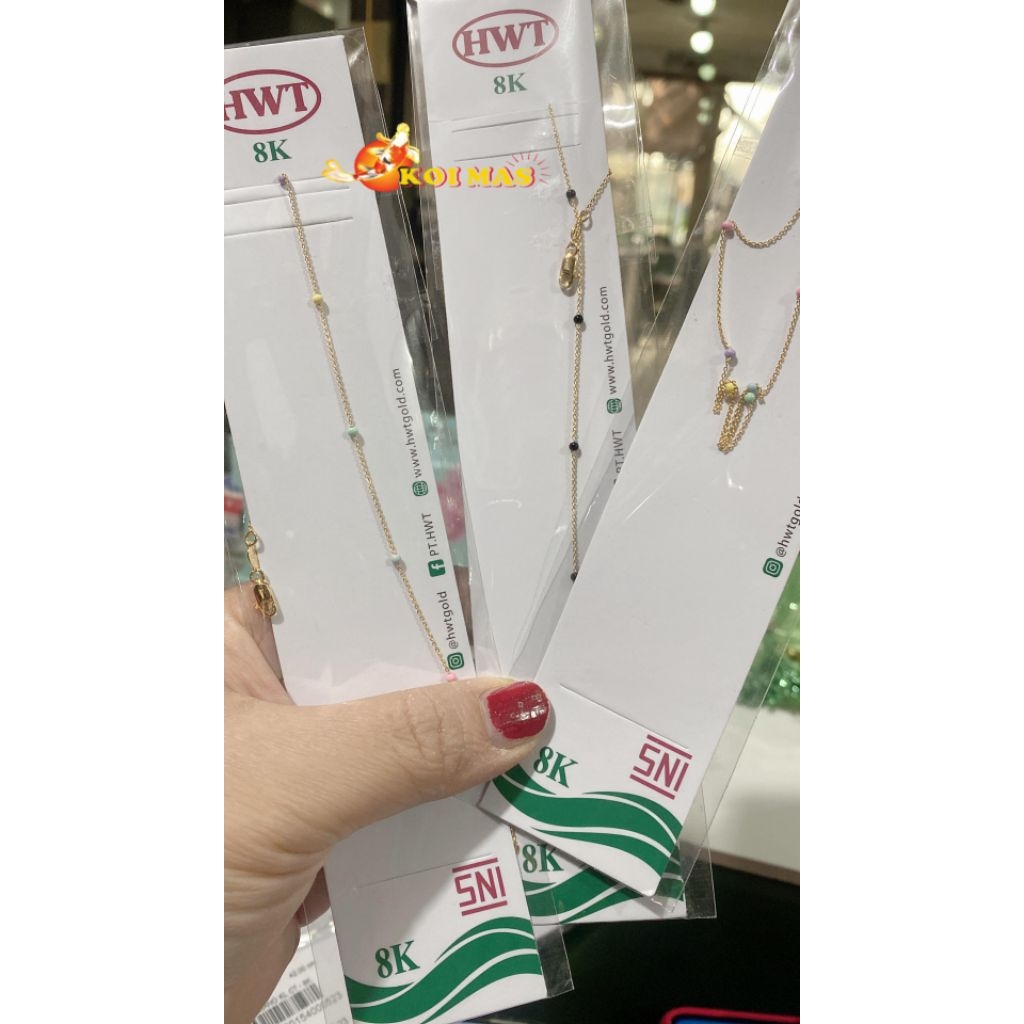 Gelang Kaki Emas DOTTIE Warna Gold 8K