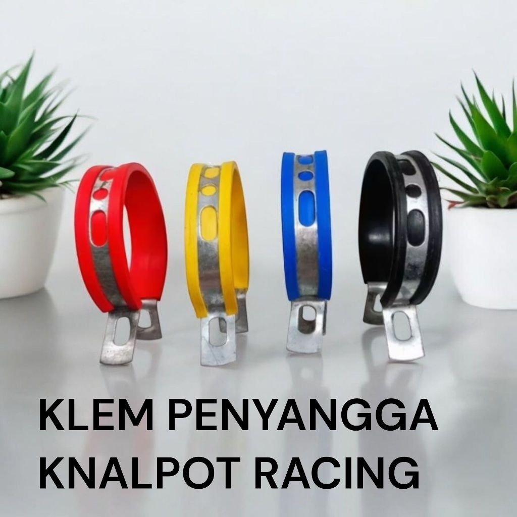 KLEM PENYANGGA SLENSER KNALPOT RACING,BAHAN TEBAL,&BERPELINDUNG KARET.