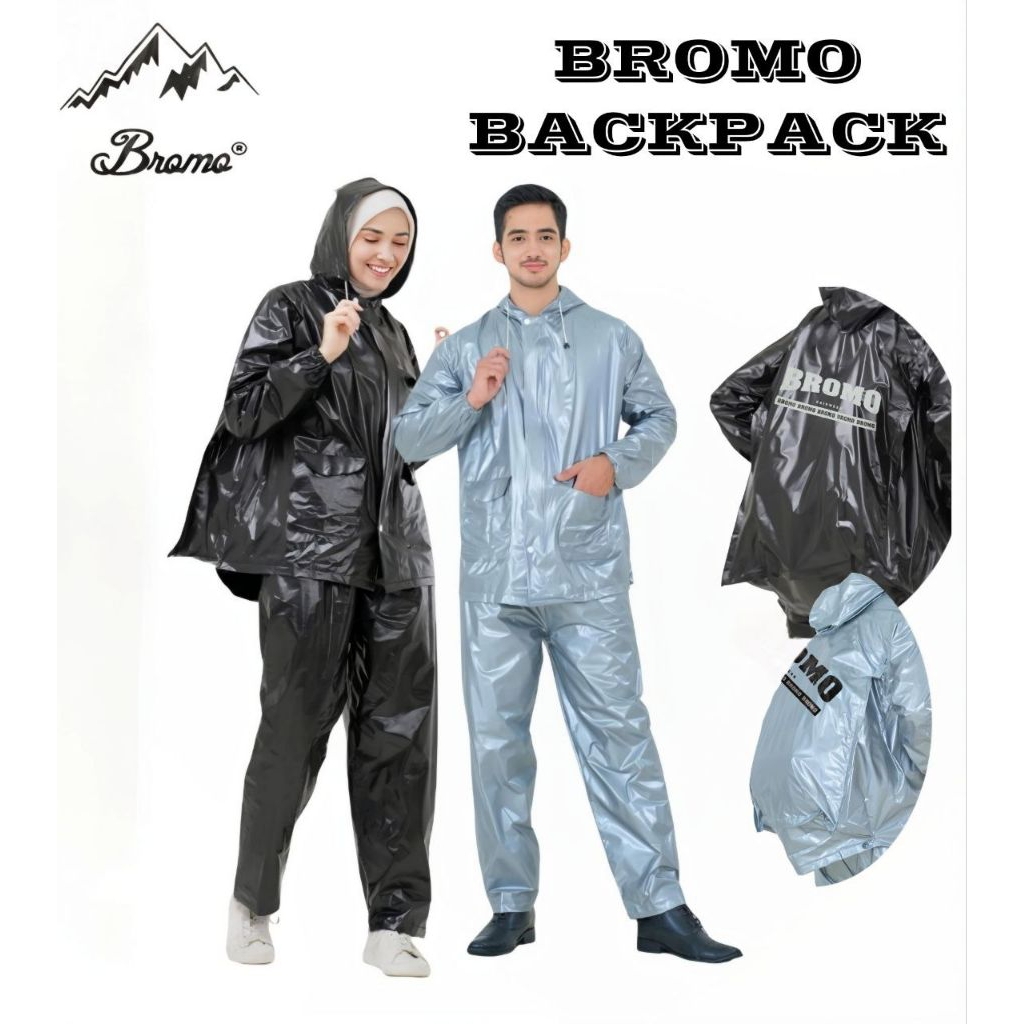 JC Bromo Mamba Backpack / Jas hujan stelan merk Bromo backpack / jas hujan jaket celana dewasa