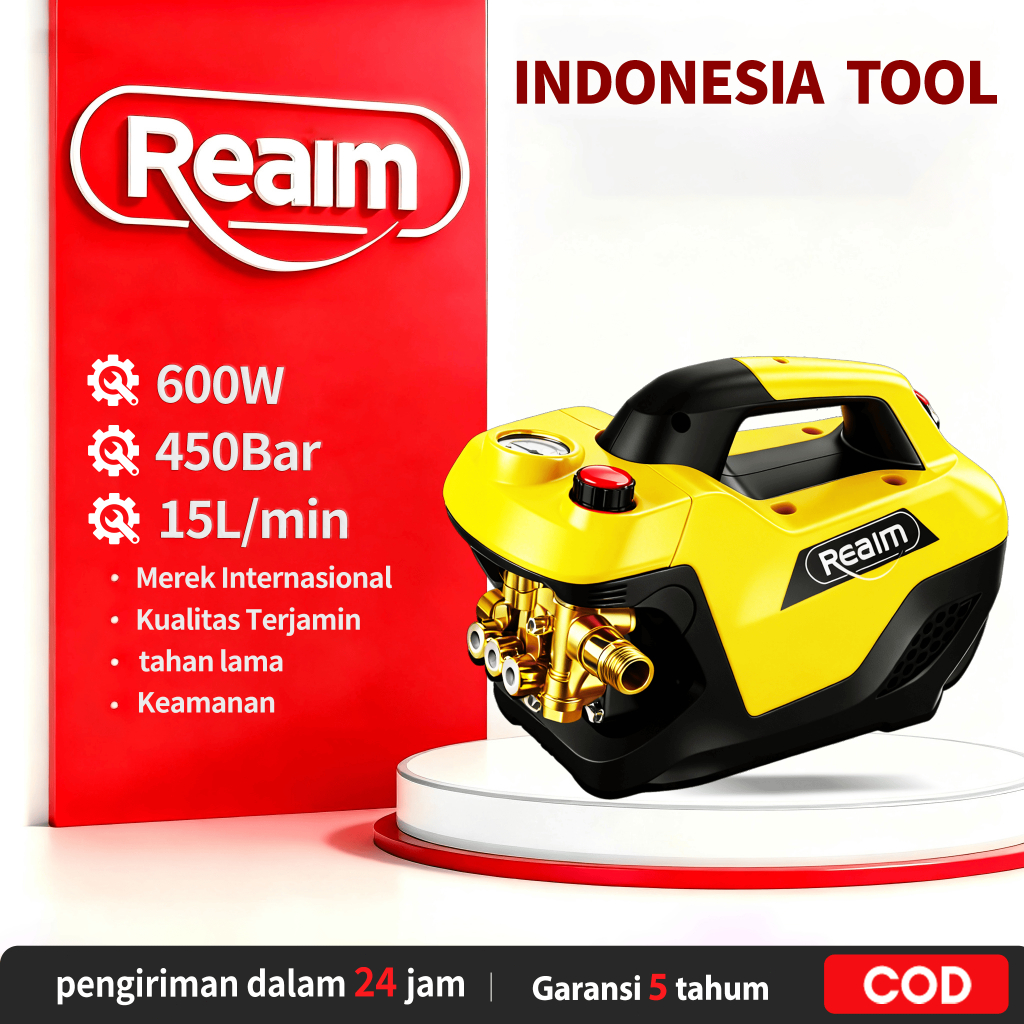 Reaim Jet Cleaner 600W Semprotan Cuci Motor Mesin Cuci Mobil Semprotan Kencang Alat Cuci Motor Mesin