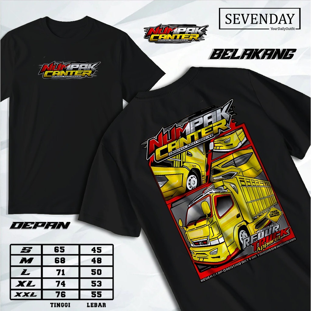 T-shirt Kaos Truck Canter Mania - Kaos Truk Numpak Canter - Sablon Premium Dewasa