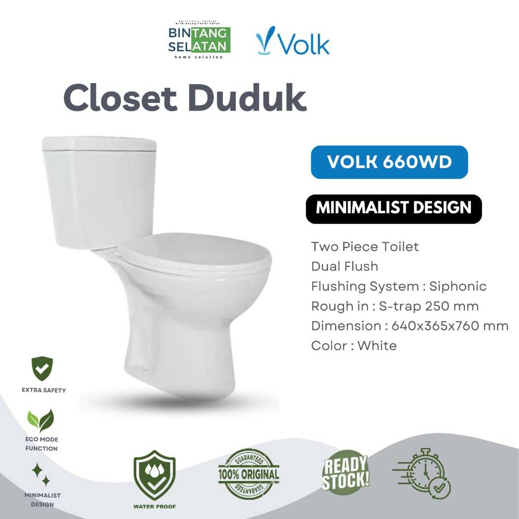 CLOSET DUDUK VOLK 660WD AS 25 CM EKONOMIS