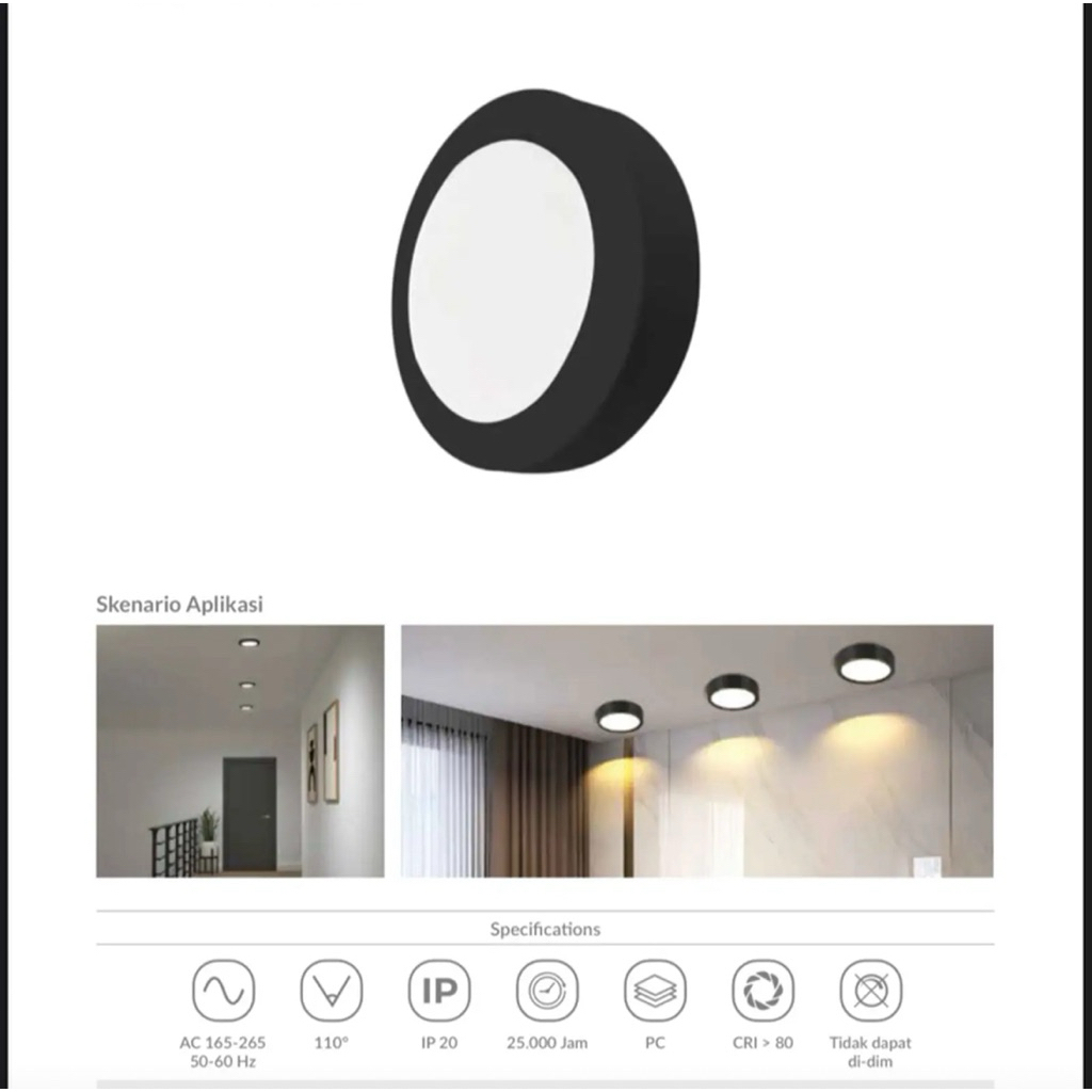 LAMPU OUTBOW LUXEN 12W BODY HITAM/ LAMPU TIMBUL LUXEN 12W BODY HITAM