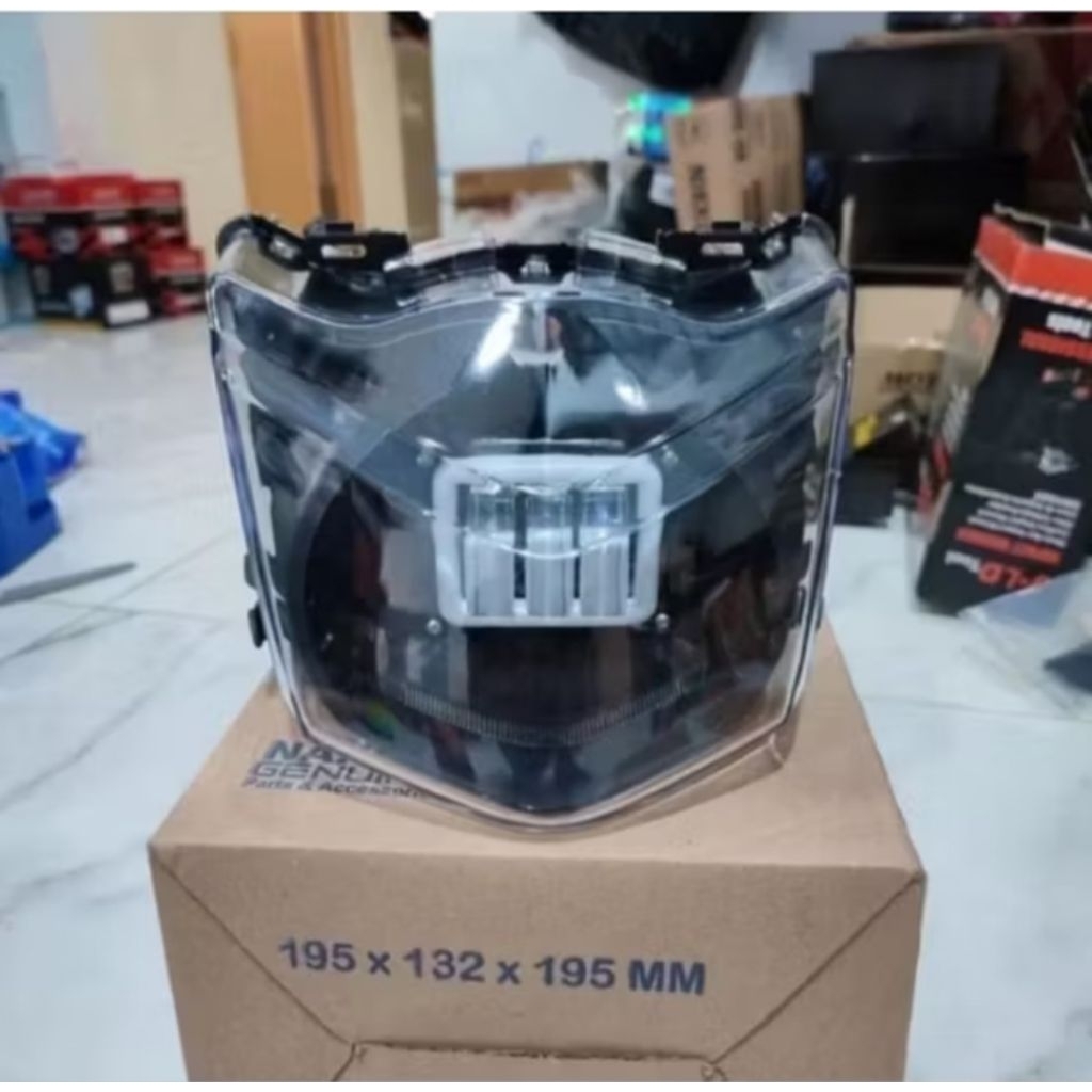 Reflektor Lampu Depan Beat Karbu Plus Led 3Mata Super Terang