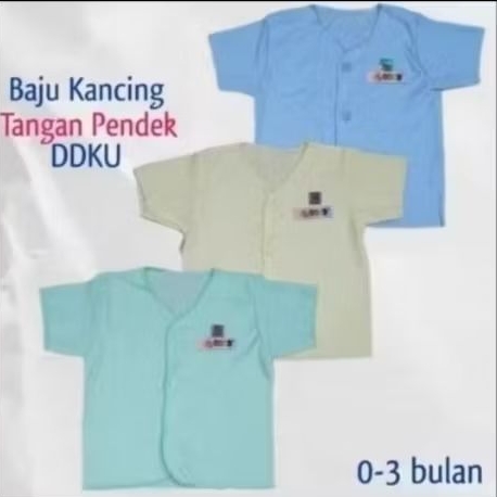 3 pcs baju bayi kancing depan tebal halus DDKU