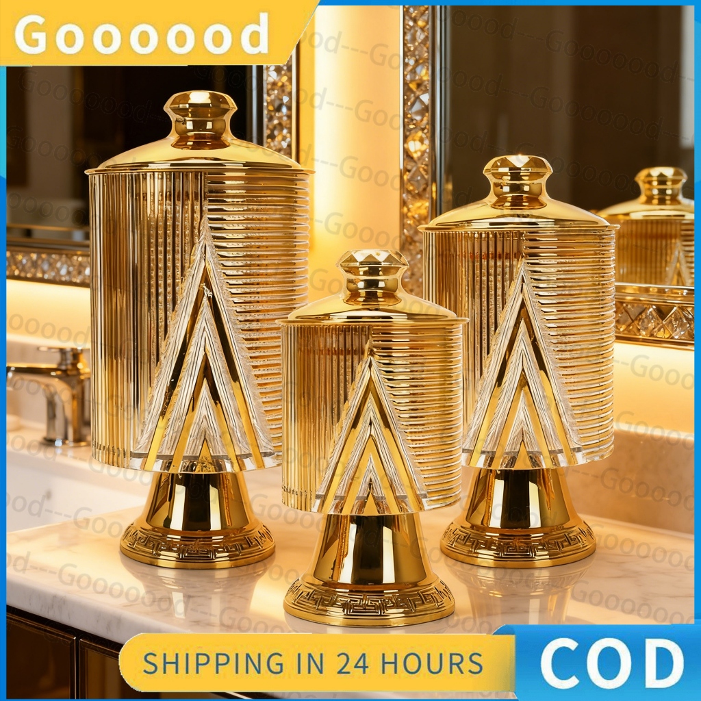 Set Stoples Camilan 3 Buah / Stoples Lebaran Emas Cantik / Stoples Camilan Plastik Tertutup Stoples 