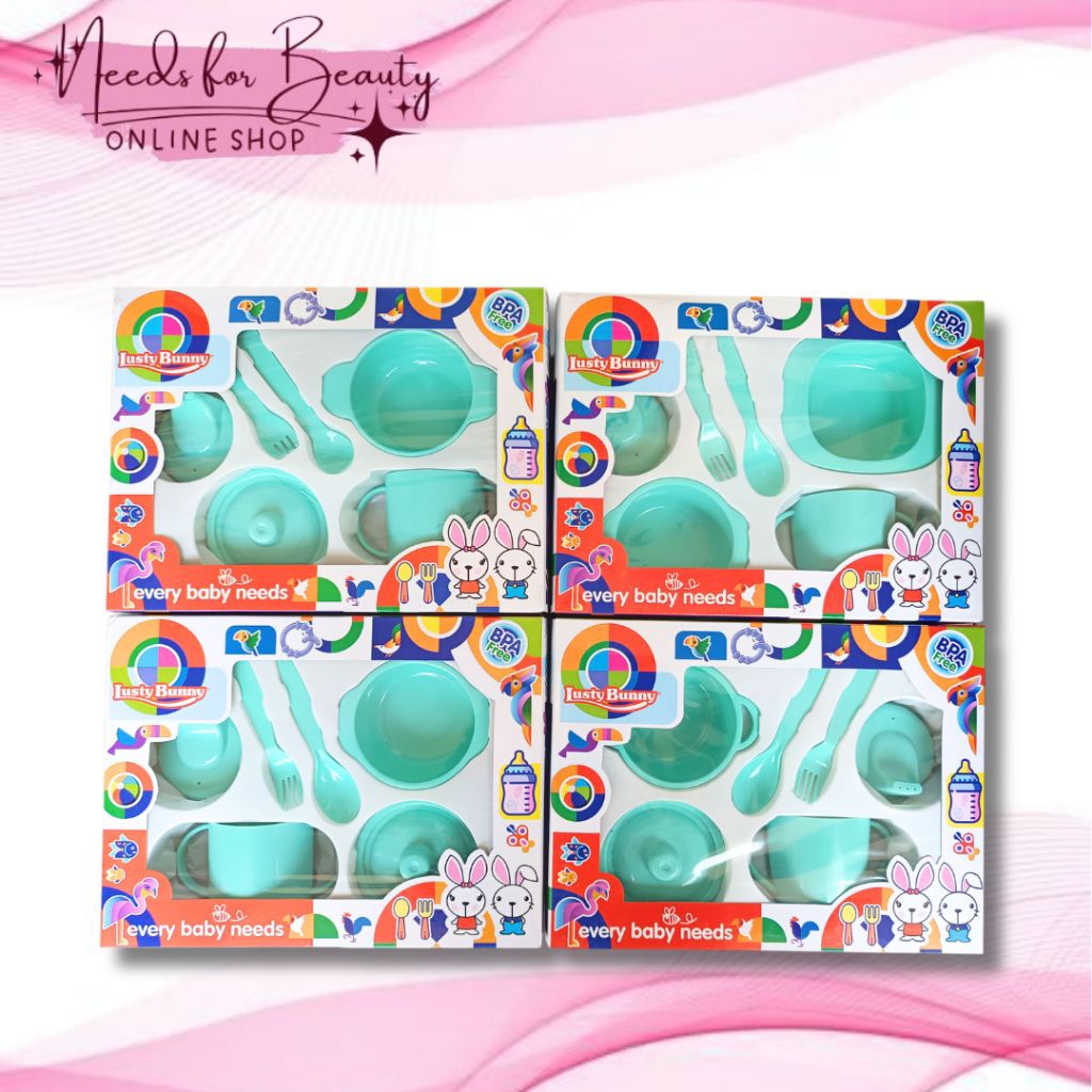 FEEDING SET LUSTY BUNNY LB1420-LB1423 | PERALATAN MAKAN BAYI | PERATALAN MPASI BAYI
