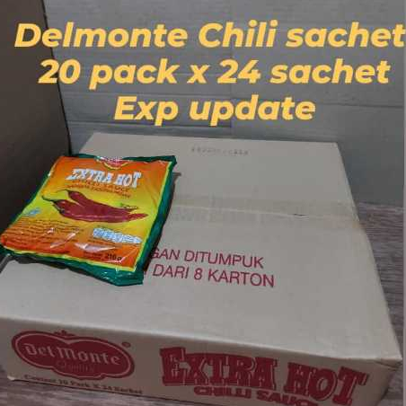 DELMONTE EXTRA HOT SACHET 24 X 8G / SAOS DELMONTE SASET KECIL PERKARTON ISI 20 PACK