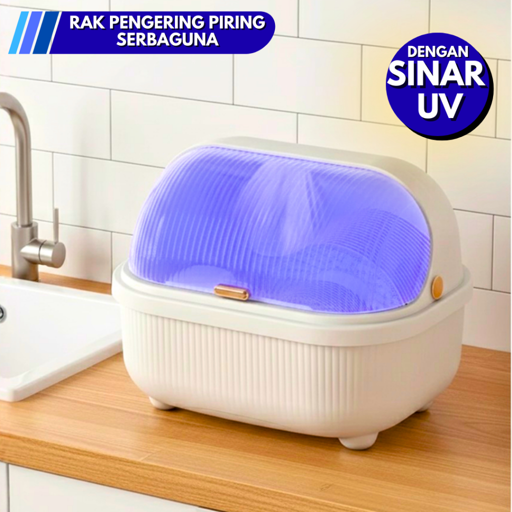 NEW RAK PENGERING PIRING DESINFEKSI SINAR UV / PENYIMPANAN PERALATAN MAKAN DAPUR STERILIZER