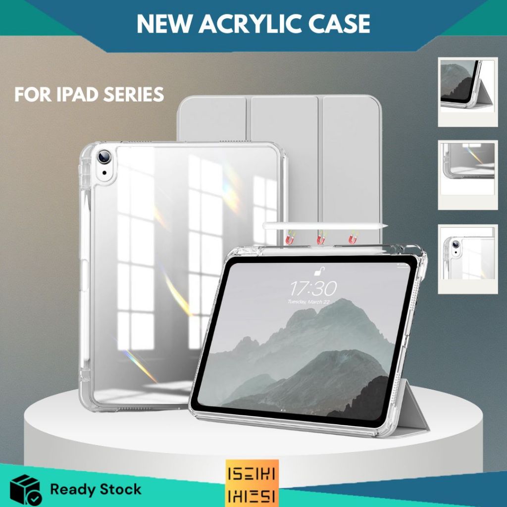 Acrylic Case iPad Gen11 A16 / Pro 11" / Air 1 2 4 5 6 / Gen 10 9 8 7 6 5 / Mini 6 7 8.3" Trifold Cas
