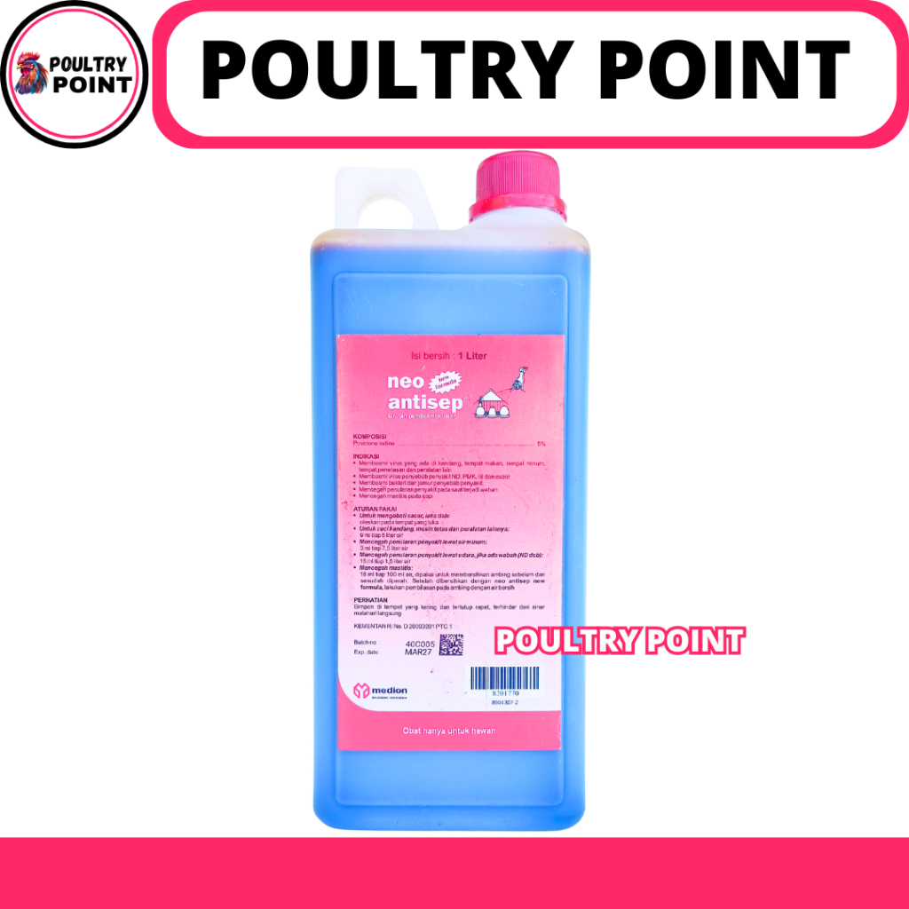 NEO ANTISEP NEW FORMULA 1 LITER MEDION - Desinfektan Disinfektan Iodine untuk Kandang dan Peralatan 