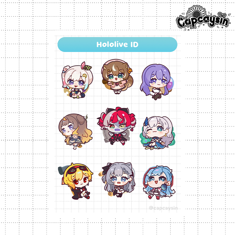 capcaysin - Hololive ID Sticker Sheet