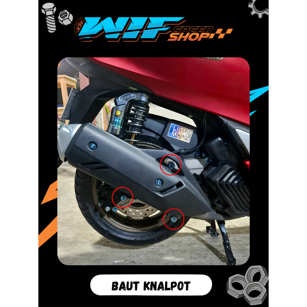 Baut Titanium knalpot Vario, PCX, Stylo
