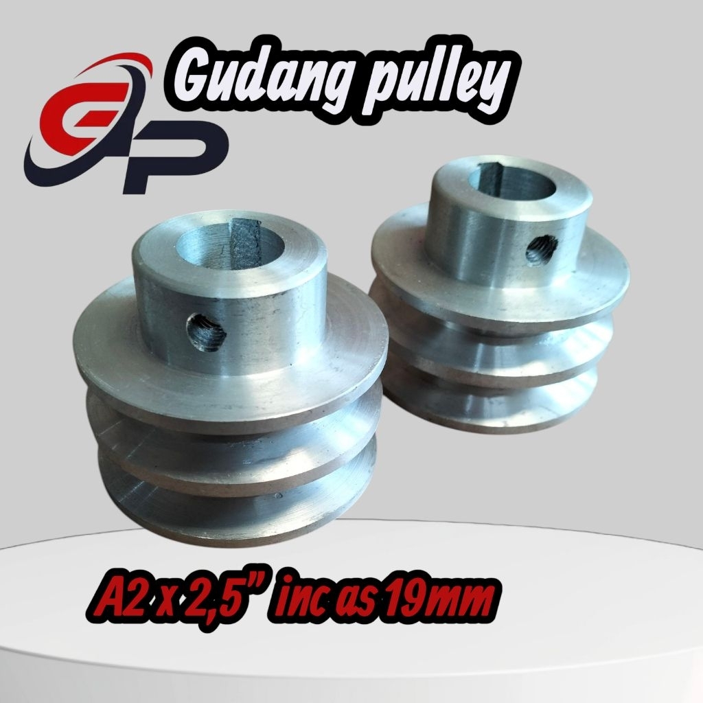 Gudang pulley>>> Pulley Pully Dinamo A2 x 2,5" inc as 12mm 15mm 19mm 20mm 24mm 25m