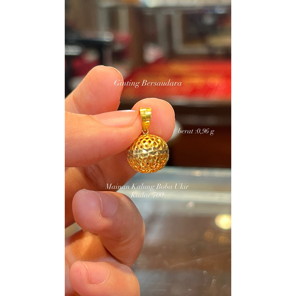 Mainan Emas Kalung Bulat Ukir Ringan